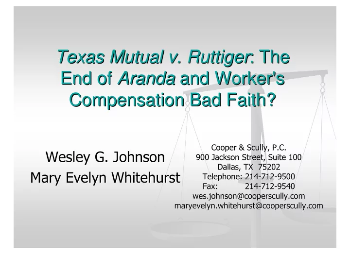 texas mutual v ruttiger the the texas mutual v ruttiger