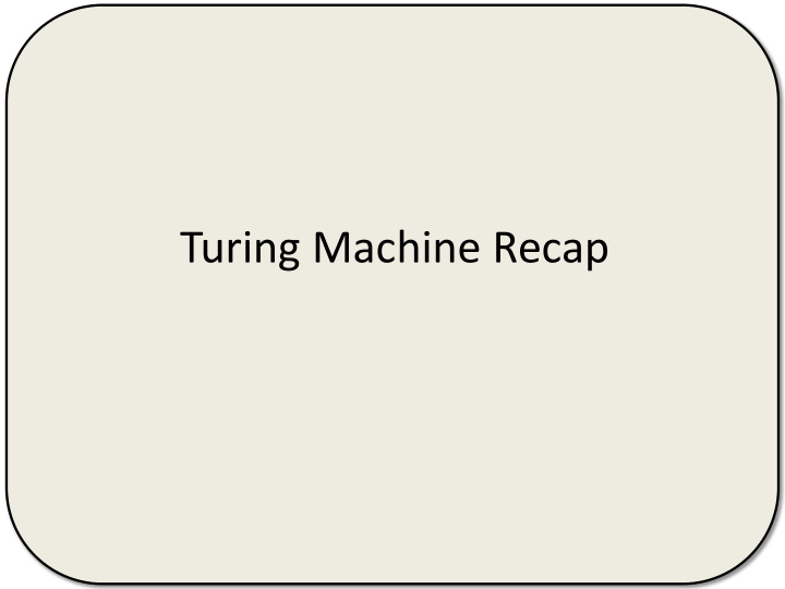 turing machine recap dfa with infinite tape one move read