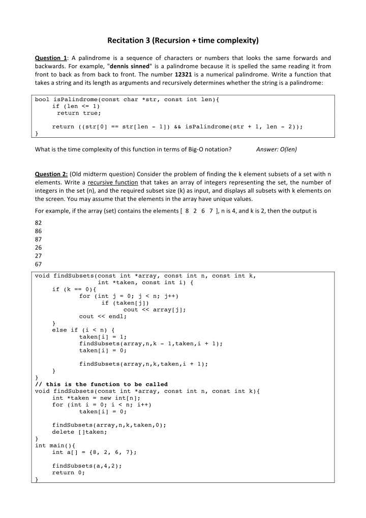 recitation 3 recursion time complexity