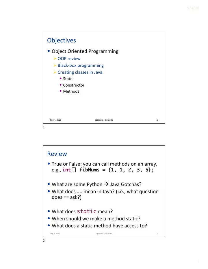 objectives