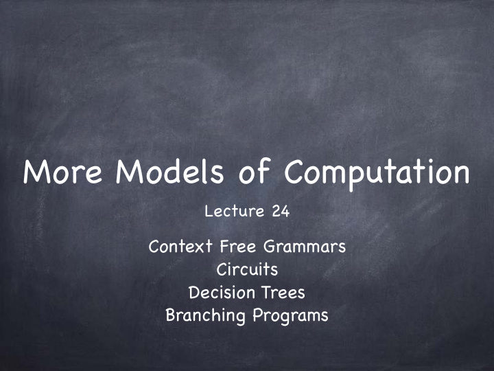 more models of computation
