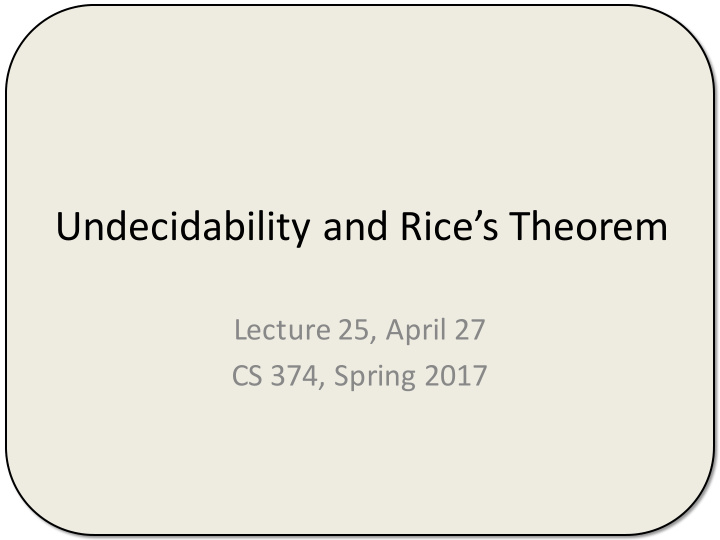 undecidability and rice s theorem
