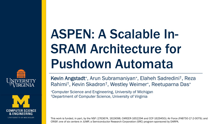 aspen a scalable in sram architecture for pushdown