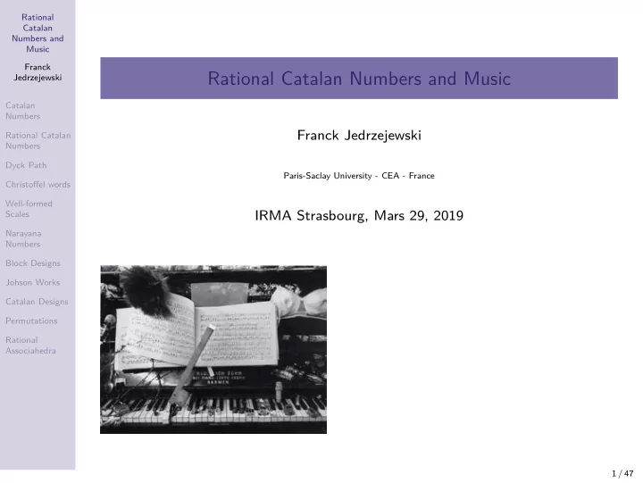 rational catalan numbers and music
