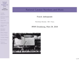 Rational Catalan Numbers and Music  Jedrzejewski  Catalan  Numbers  Franck Jedrzejewski  Rational