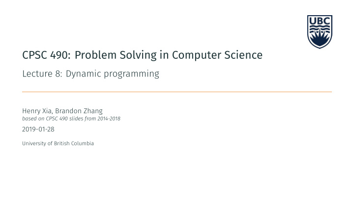 cpsc 490 problem solving in computer science