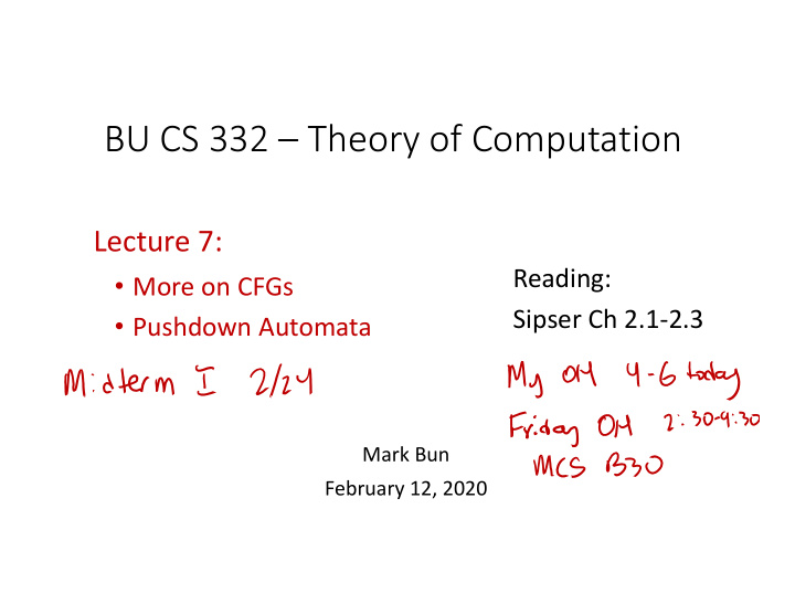 bu cs 332 theory of computation