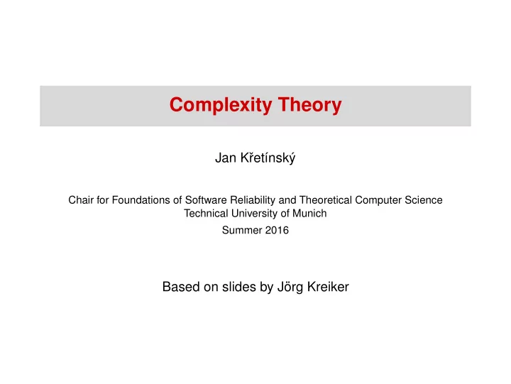 complexity theory