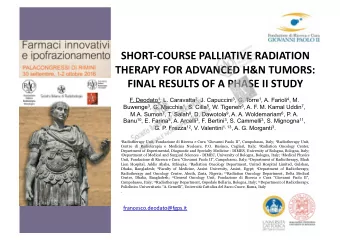 FINAL  RESULTS  OF  A  PHASE  II  STUDY   F. Deodato 1 , L. Caravatta 2 ,