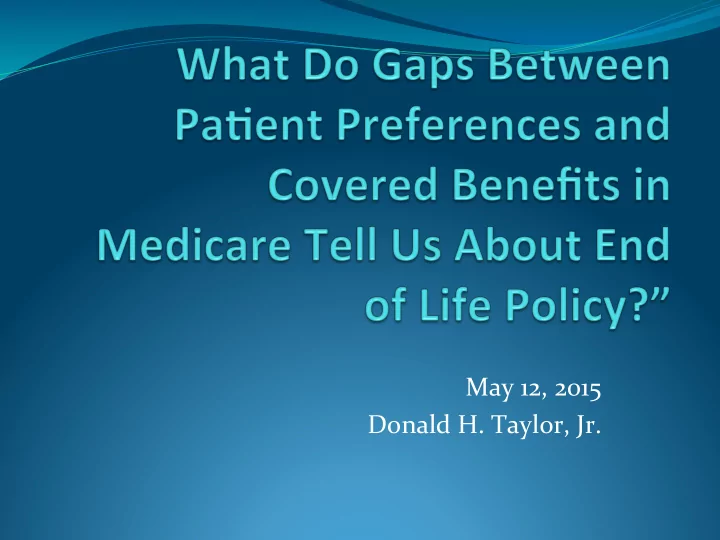 may 12 2015 donald h taylor jr answer