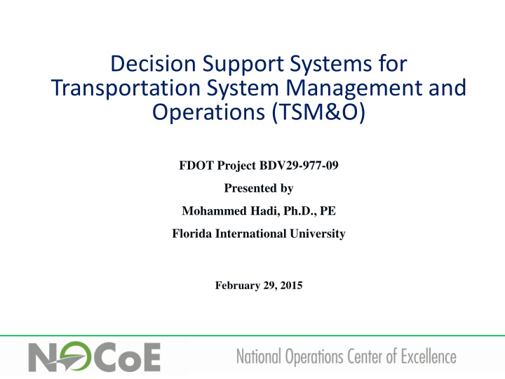 decision support systems for