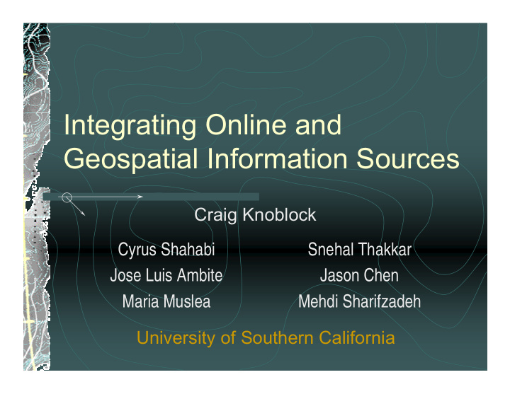 integrating online and geospatial information sources