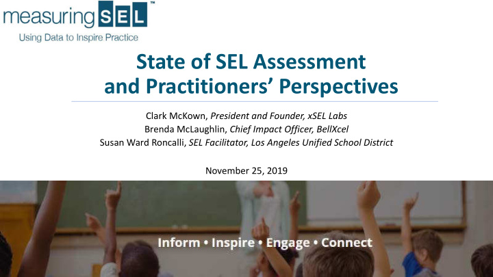 state of sel assessment and practitioners perspectives