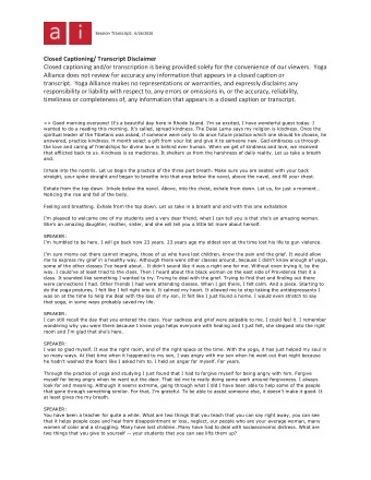 Session Transcript: 6/26/2020 Closed Captioning/ Transcript Disclaimer  Closed captioning and/or