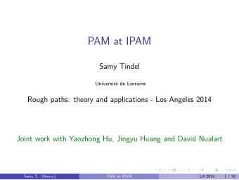 PAM at IPAM  Samy Tindel  Universit de Lorraine  Rough paths: theory and applications - Los