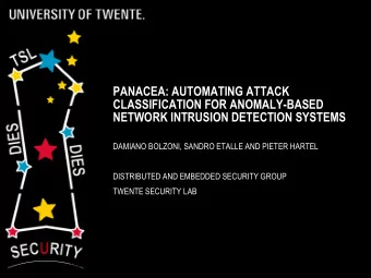 PANACEA: AUTOMATING ATTACK  CLASSIFICATION FOR ANOMALY-BASED  NETWORK INTRUSION DETECTION SYSTEMS