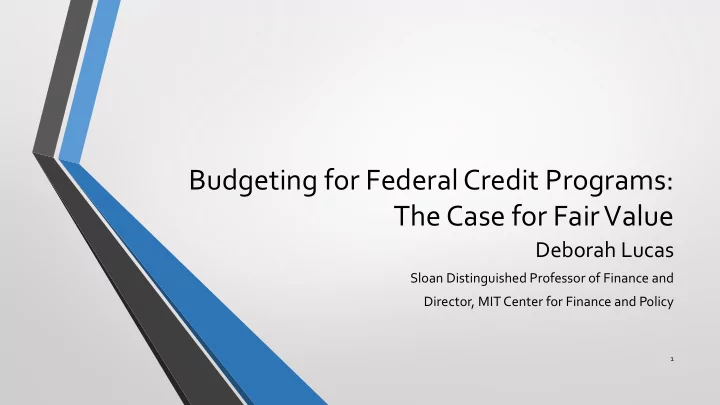 budgeting for federal credit programs