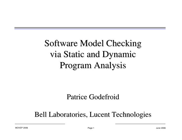 software model checking software model checking via
