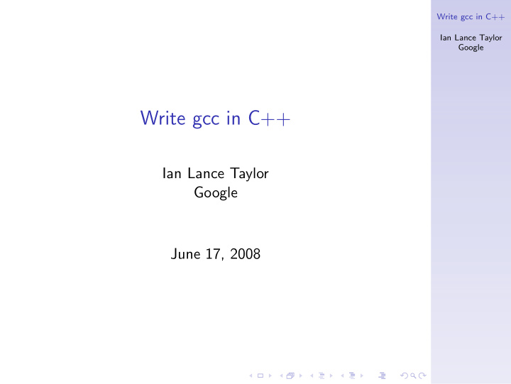 write gcc in c