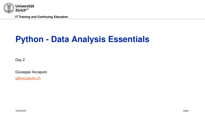 python data analysis essentials