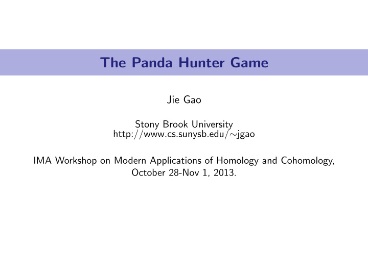 the panda hunter game