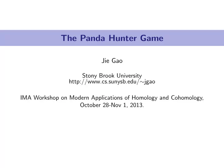 the panda hunter game