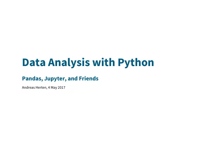 data analysis with python