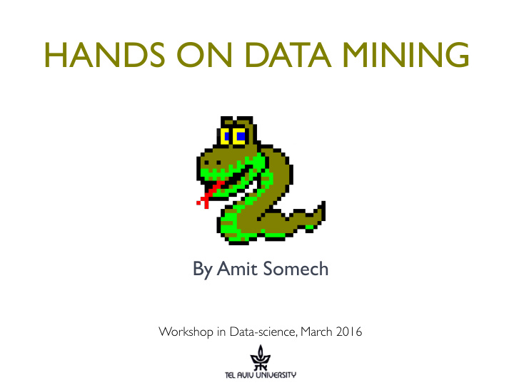 hands on data mining