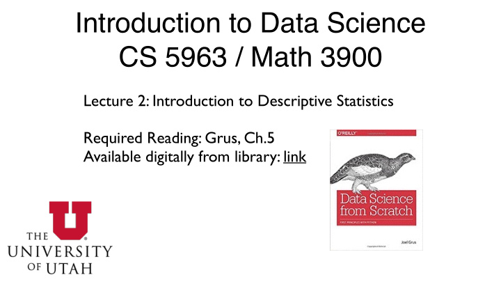 introduction to data science cs 5963 math 3900