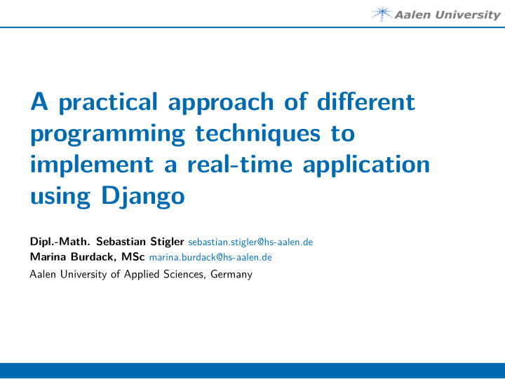 a practical approach of different programming techniques