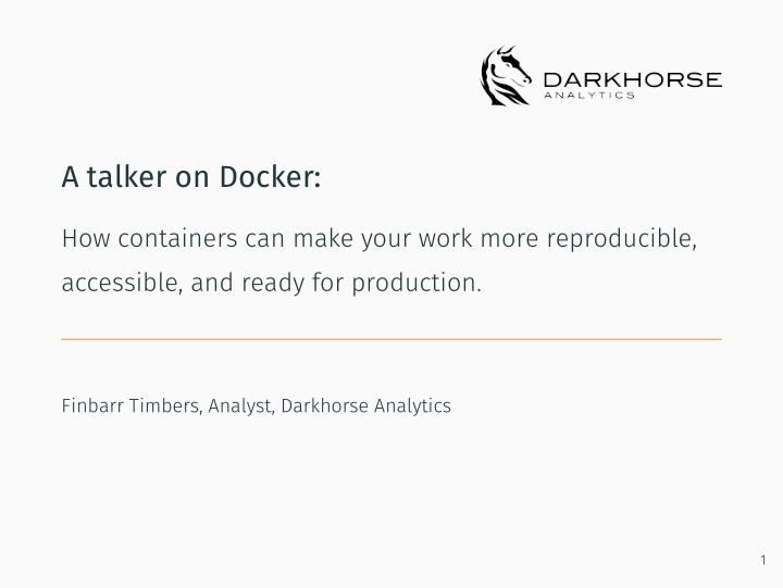 a talker on docker