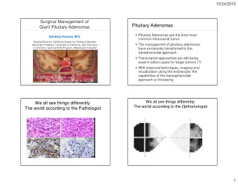 Pituitary Adenomas  Giant Pituitary Adenomas  Pituitary Adenomas are the third most  Sandeep