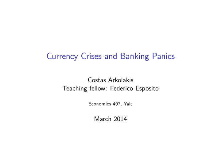 currency crises and banking panics