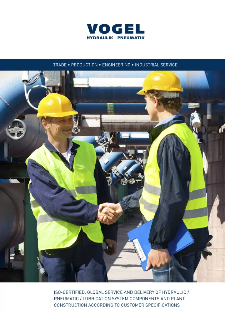 iso certified global service and delivery of hydraulic