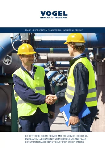 ISO-CERTIFIED, GLOBAL SERVICE AND DELIVERY OF HYDRAULIC /  PNEUMATIC / LUBRICATION SYSTEM