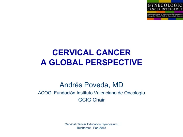 cervical cancer a global perspective