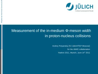 in proton-nucleus collisions  Andrey Polyanskiy (FZ Jlich/ITEP Moscow)  for the ANKE