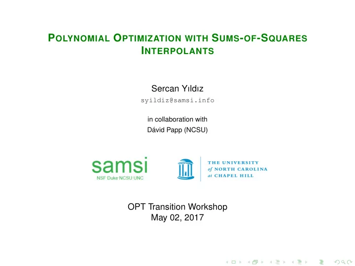 polynomial optimization and sums of squares sums of