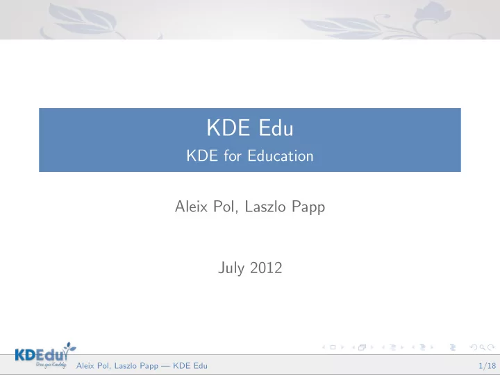 kde edu