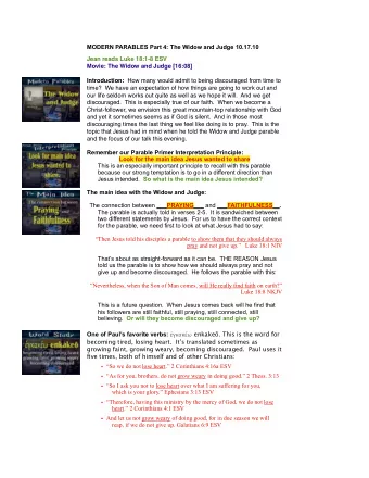 Contrast #2:  We are not like the poor widow.  The widow had three obstacles to overcome: She was a