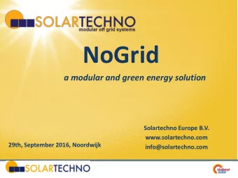 NoGrid  a modular and green energy solution  Solartechno Europe B.V.  www.solartechno.com  29th,