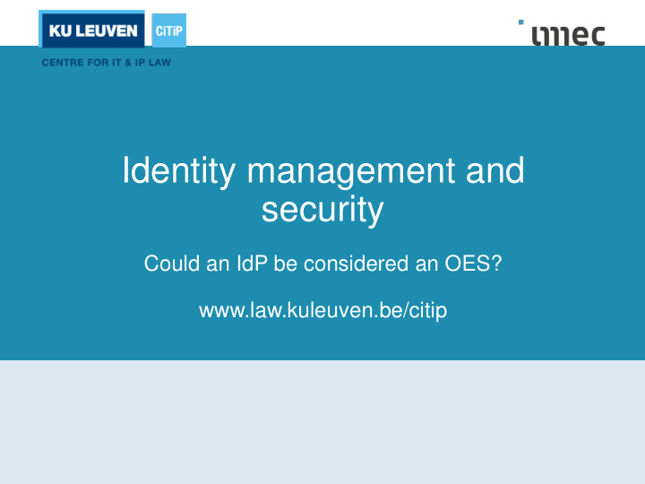 identity management and