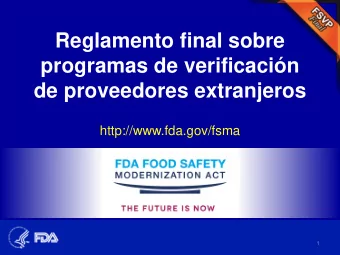 Reglamento final sobre  programas de verificacin  de proveedores extranjeros