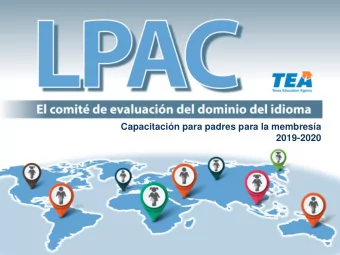 (LPAC, por sus siglas en ingls)  Bienvenida  Actividad para romper el hielo:  Elija un mueco