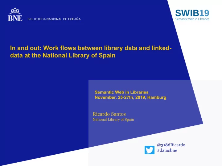 in and out work flows between library data and linked