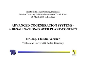 ADVANCED COGENERATION SYSTEMS -  -  ADVANCED COGENERATION SYSTEMS  A DESALINATION-  -POWER PLANT