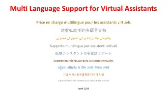Multi Language Support for Virtual Assistants  Prise en charge multilingue pour les assistants