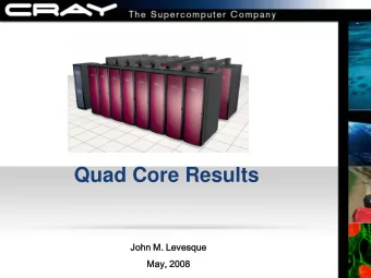 Quad Core Results  John M. Levesque  May,  , 2008  Ten Lessons from Quad Core    Dont Believe