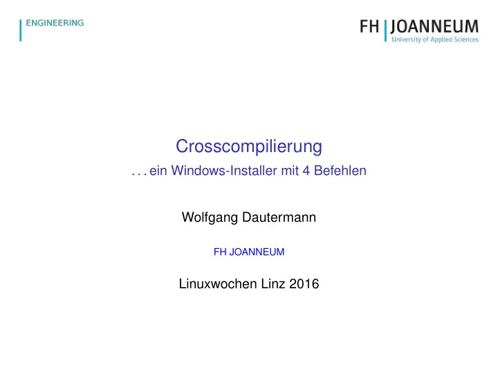 crosscompilierung