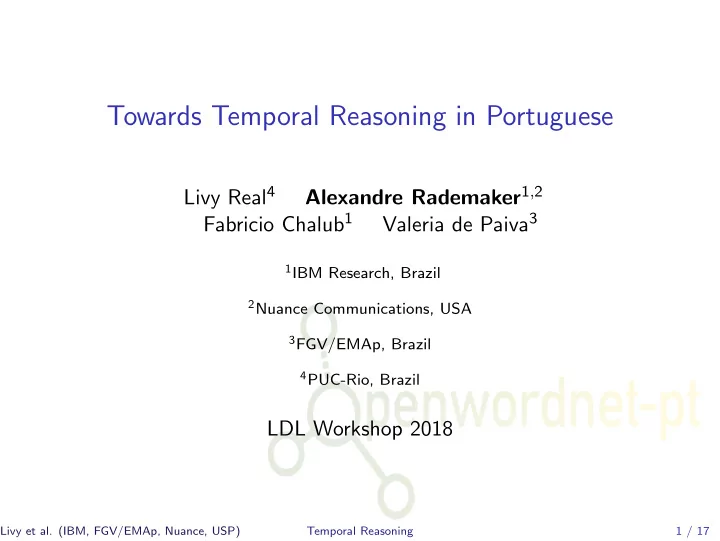 towards temporal reasoning in portuguese